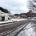バードゲージ前　（真冬、雪景色の愛媛県立とべ動物園　撮影2022年12月23日）