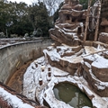 サル舎　（真冬、雪景色の愛媛県立とべ動物園　撮影2022年12月23日）