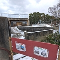 サイ舎　（真冬、雪景色の愛媛県立とべ動物園　撮影2022年12月23日）